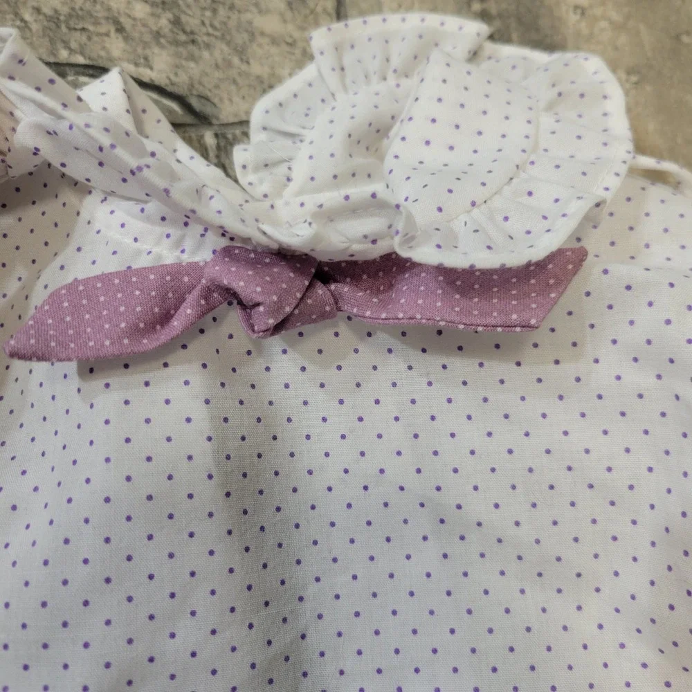 Baby Togs Jumper‎ Set Purple Corduroy Penguin Polka Dot Blouse Vintage 18 Months